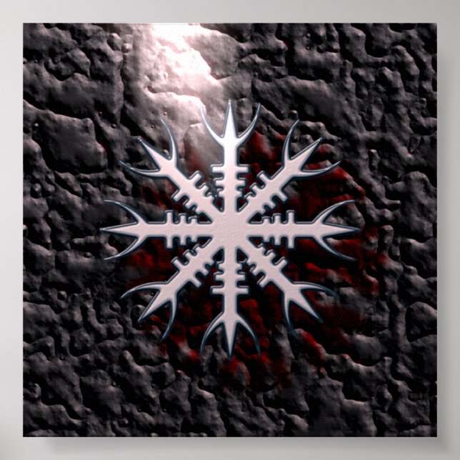 Wikinger Amulett Aegishjalmur viking amulet charm Poster (Vorne)