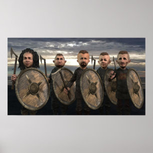 Wikinger an der Küste - kleines Plakat
