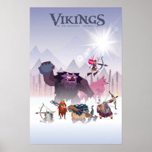 Wikinger Bogenschützen zu postieren Poster