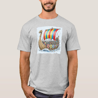 Wikinger Langboot in Farbe T-Shirt