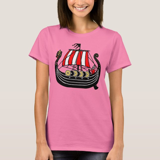 Wikinger Langschiff für Wikinger T-Shirt (Vorderseite)