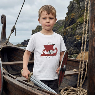 Wikinger-Langschiff-Silhouette Drakkar-Schiff  T-Shirt
