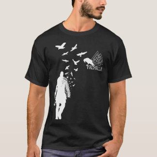Wikinger Ragnar Lodbrok Valhalla Odin Raben Pullov T-Shirt