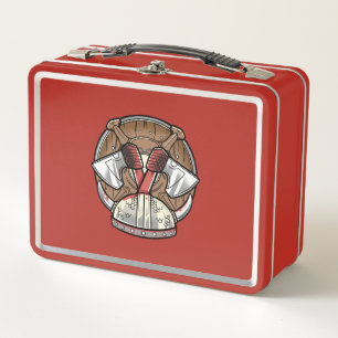 Wikinger-Schild-Cartoon-Logo Metall Brotdose