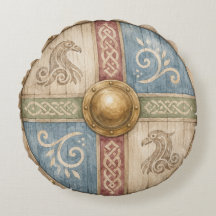 Wikinger-Schild-Rundkissen