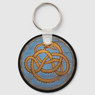 Wikinger-Schild-Schlüsselanhänger - Jörmungandr Schlüsselanhänger