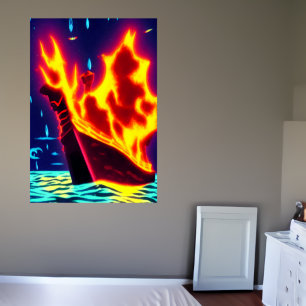 Wikingerbeerdigung auf See   AI Art Poster