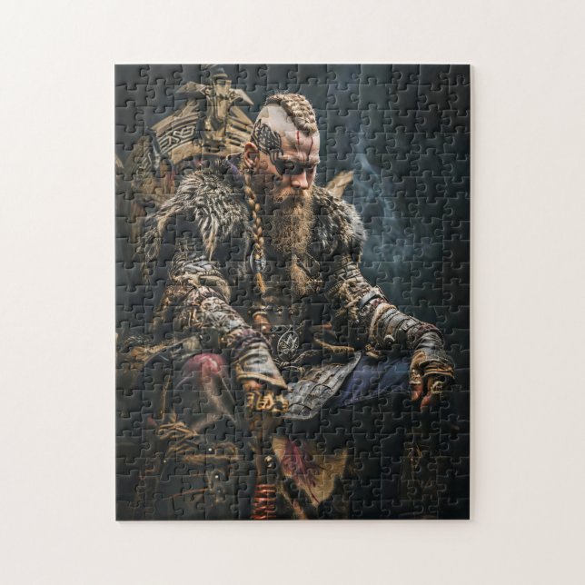 Wikingerkrieger in authentischer Kleidung (Vertikal)