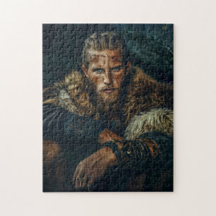 Wikingerkrieger in authentischer Kleidung