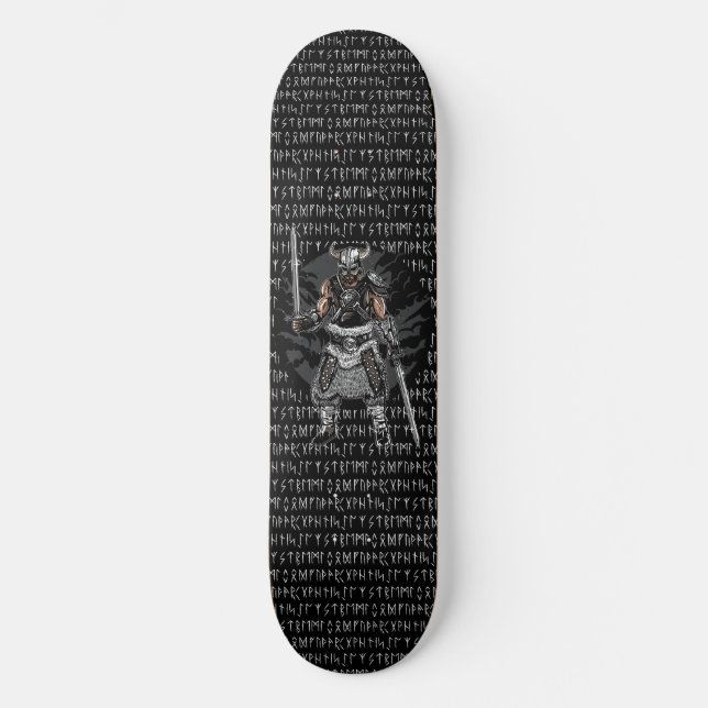 Wikingerrunen Krieger Schwerter Skateboard (Vorderseite)