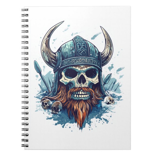 Wikingerschädel Berserker Notizblock (Vorderseite)