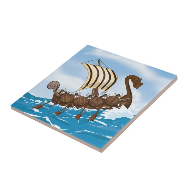 Wikingerschiff Fliese (Seite)