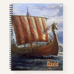 Wikingerschiff-Themennotizbuch personalisiert Notizbuch