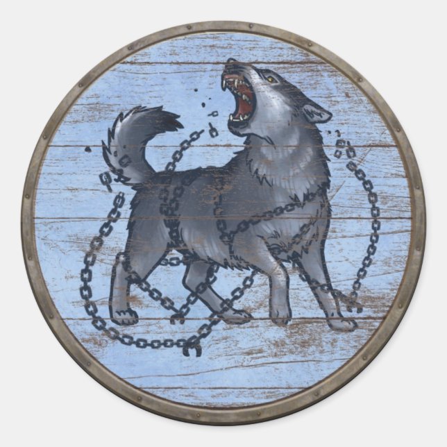 Wikingerschild-Aufkleber - Fenrir Runder Aufkleber (Vorderseite)