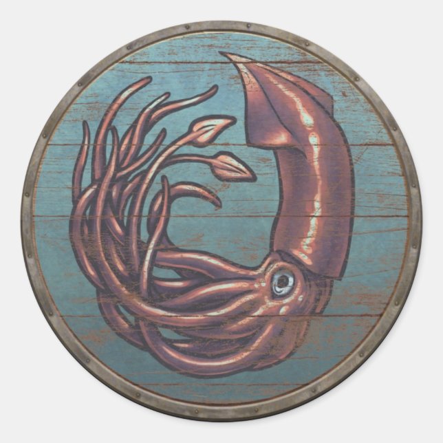 Wikingerschild-Aufkleber - Kraken Runder Aufkleber (Vorderseite)