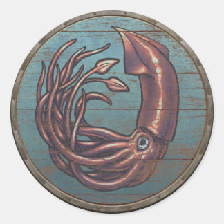 Wikingerschild-Aufkleber - Kraken Runder Aufkleber