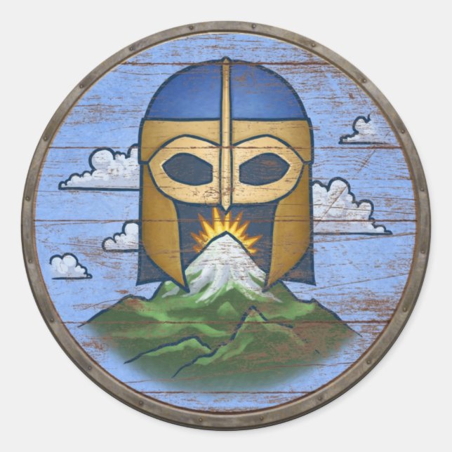 Wikingerschild-Aufkleber - Valhalla Runder Aufkleber (Vorderseite)
