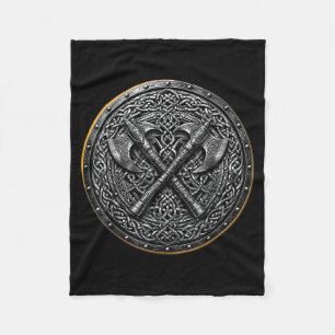 Wikingerschild S Gekreuzte Äxte S Nordische Mythol Fleecedecke