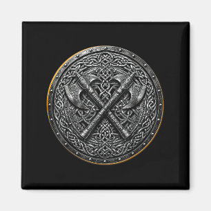 Wikingerschild S Gekreuzte Äxte S Nordische Mythol Magnet