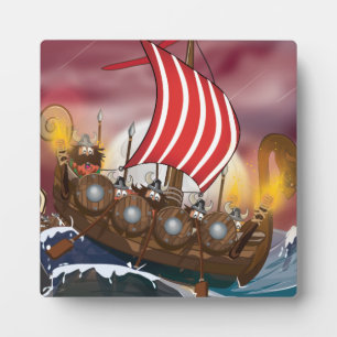 Wikingerschlachtschiff Fotoplatte