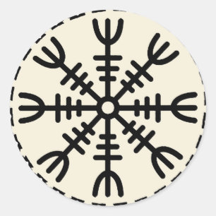 Wikingerschutzhelm der Ehrfurcht Runder Aufkleber