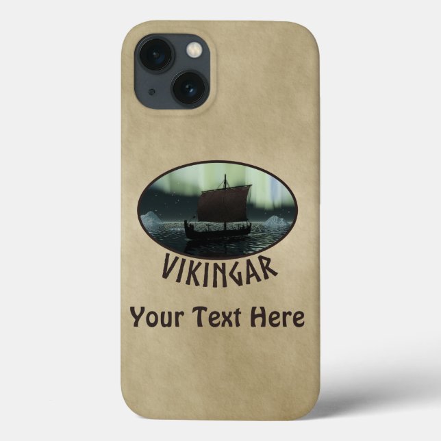 Wikingschiff und Nordlichter Case-Mate iPhone Hülle (Rückseite)