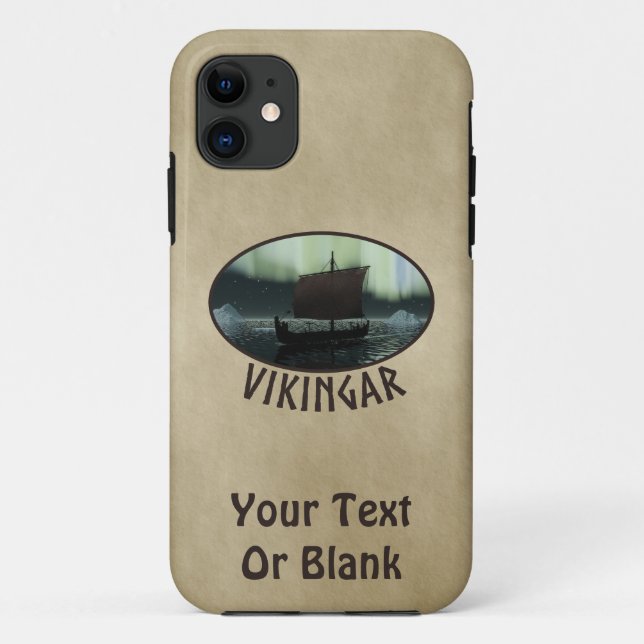 Wikingschiff und Nordlichter Case-Mate iPhone Hülle (Rückseite)