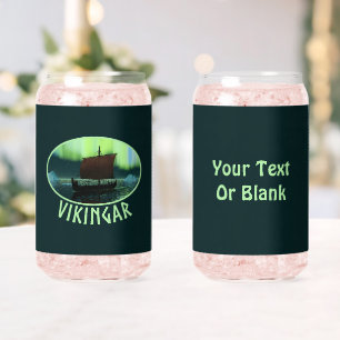 Wikingschiff und Nordlichter Dosenglas