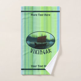 Wikingschiff unter Nordlicht Badhandtuch Set