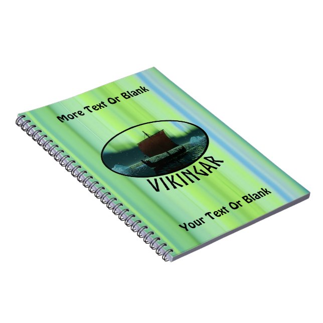Wikingschiff unter Nordlicht Notizblock (Rechte Seite)