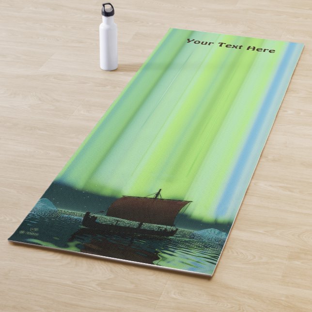 Wikingschiff unter Nordlicht Yogamatte (Beispiel)