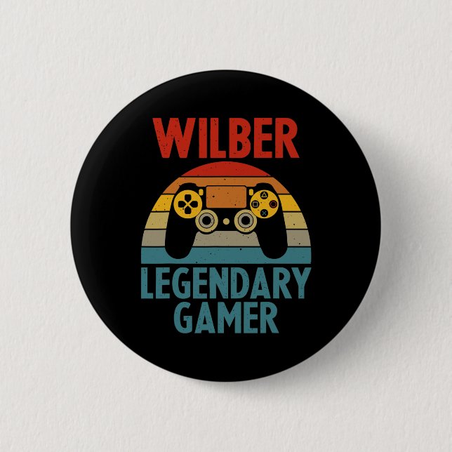 Wilber Geschenkname Personalisiert Lustig Gaming G Button (Vorderseite)