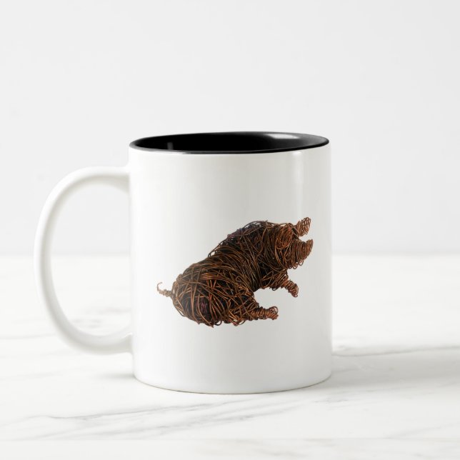 Wilbur - ein anspruchsvolles Schwein. Zweifarbige Tasse (Links)