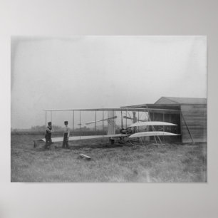 Wilbur u. Orville Wright in 2. trieben Maschine an Poster