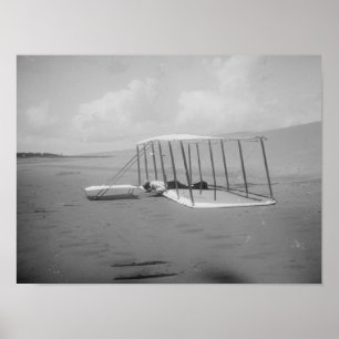 Wilbur Wright in der vornübergeneigten Position an Poster