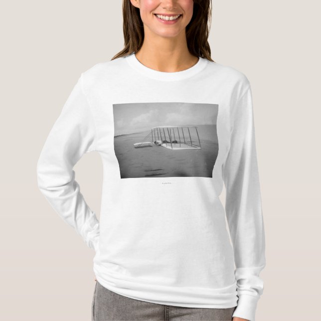 Wilbur Wright in der vornübergeneigten Position an T-Shirt (Vorderseite)
