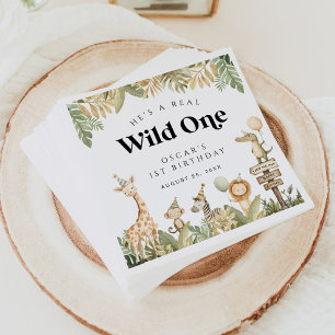 Wild 1. Geburtstag Papier Napkin Safari Tiere Serviette