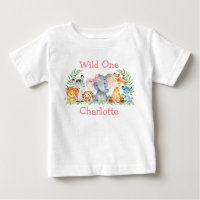 Wild 1. Geburtstag Safari Tiere Pink Bow