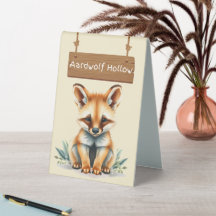 Wild Aardwolf Hollow Jungle Safari Tafelzeichen