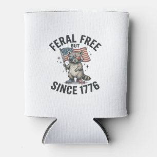 Wild aber frei seit 1776 Waschbär Patriotisches Sh Dosenkühler