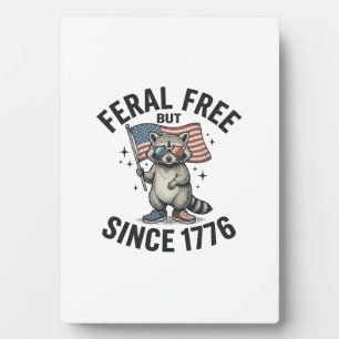 Wild aber frei seit 1776 Waschbär Patriotisches Sh Fotoplatte