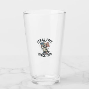Wild aber frei seit 1776 Waschbär Patriotisches Sh Glas