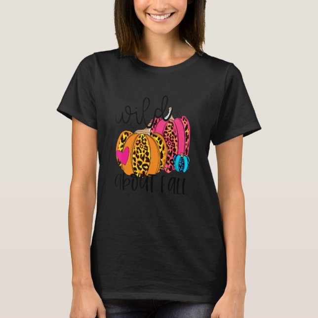 Wild About Fall Leopard Pumpkin Fall Vibes Hello F T-Shirt (Vorderseite)