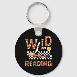 Wild About Reading Lehrer liest Bücher zurück zur  Schlüsselanhänger