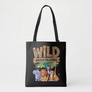 Wild About Reading Leopardendruck Süßes Zoo-Tier Tasche