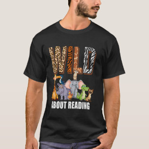 Wild About Reading, Lesebücher und Bücherwurm-Bibl T-Shirt