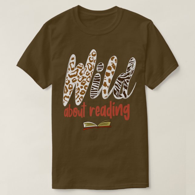 Wild About Reading Present for Book Lovers  T-Shirt (Design vorne)
