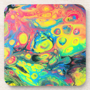 Wild Acrylic Fluid Art Abstract Getränkeuntersetzer