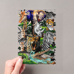 Wild afrikanische Savanna Tiere Acryleinladungen