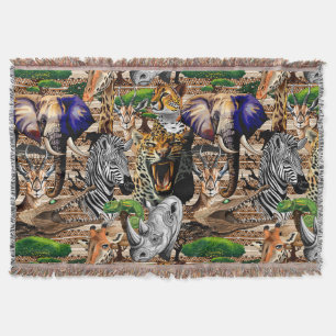 Wild afrikanische Savanna Tiere Decke